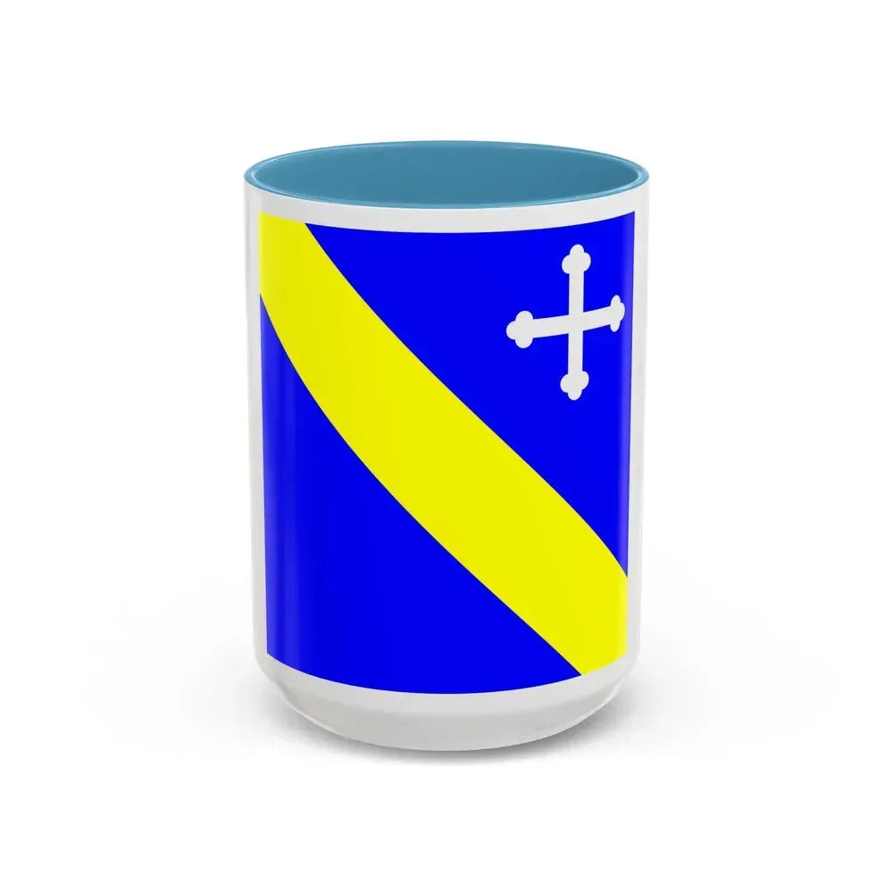 Flag of Lully Switzerland - Accent Coffee Mug 15oz Light Blue - Go Mug Yourself