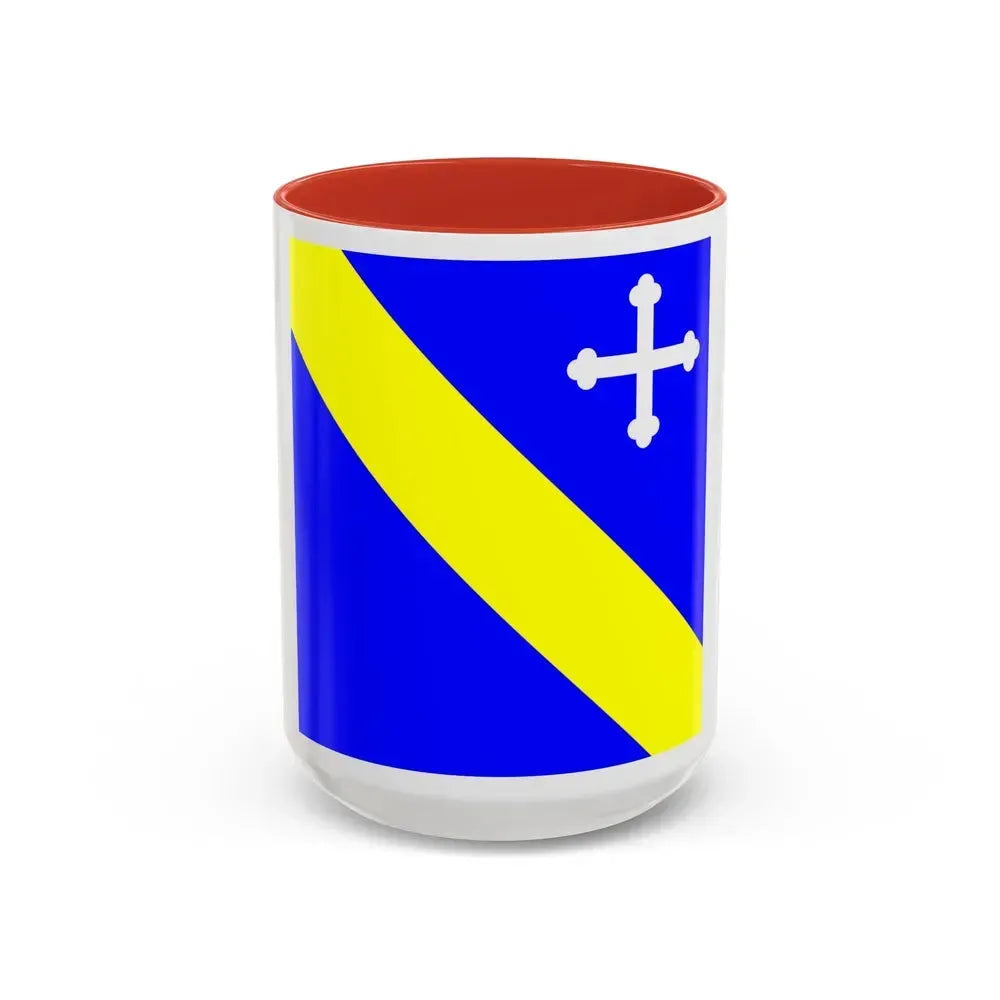 Flag of Lully Switzerland - Accent Coffee Mug 15oz Red - Go Mug Yourself