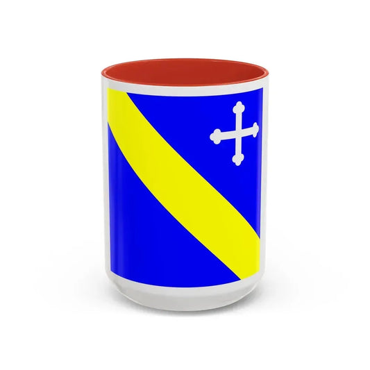 Flag of Lully Switzerland - Accent Coffee Mug 15oz Red - Go Mug Yourself