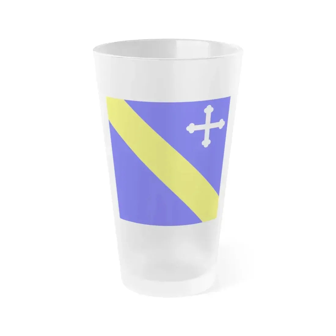 Flag of Lully Switzerland - Frosted Pint Glass 16oz 16oz Frosted - Go Mug Yourself