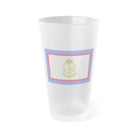 Flag of luogotenente generale in Albania of the Kingdom of Italy - Frosted Pint Glass 16oz 16oz Frosted - Go Mug Yourself