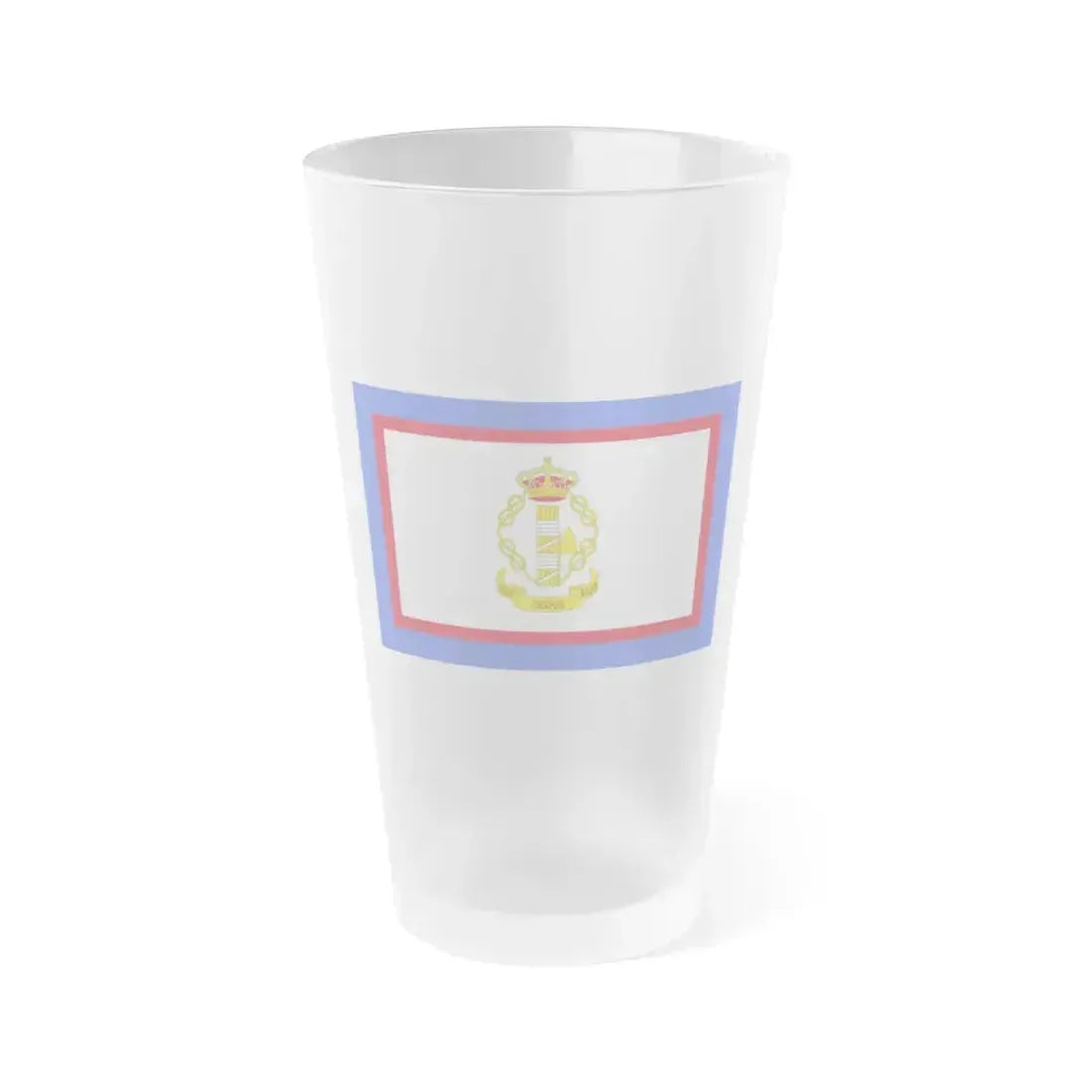 Flag of luogotenente generale in Albania of the Kingdom of Italy - Frosted Pint Glass 16oz 16oz Frosted - Go Mug Yourself