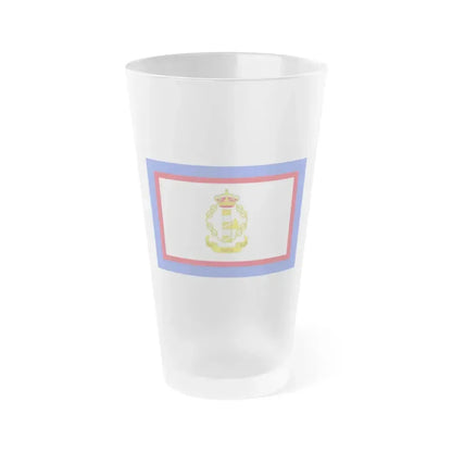 Flag of luogotenente generale in Albania of the Kingdom of Italy - Frosted Pint Glass 16oz 16oz Frosted - Go Mug Yourself