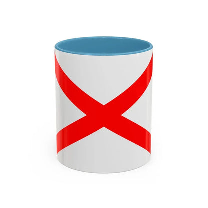 Flag of Luqa Malta - Accent Coffee Mug 11oz Light Blue - Go Mug Yourself