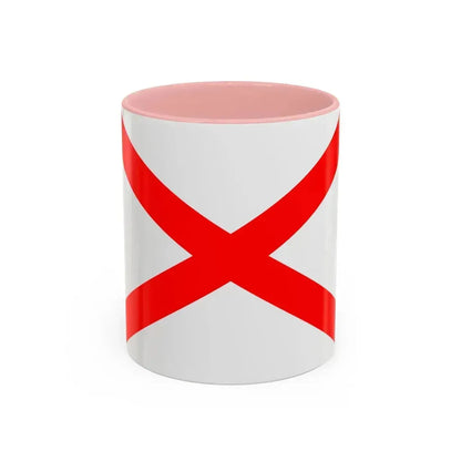 Flag of Luqa Malta - Accent Coffee Mug 11oz Pink - Go Mug Yourself