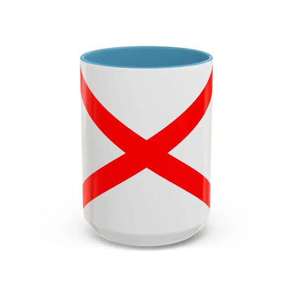 Flag of Luqa Malta - Accent Coffee Mug 15oz Light Blue - Go Mug Yourself