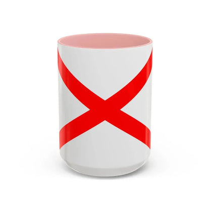 Flag of Luqa Malta - Accent Coffee Mug 15oz Pink - Go Mug Yourself