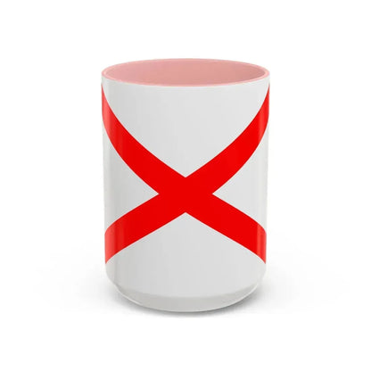 Flag of Luqa Malta - Accent Coffee Mug 15oz Pink - Go Mug Yourself