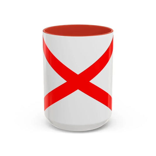 Flag of Luqa Malta - Accent Coffee Mug 15oz Red - Go Mug Yourself