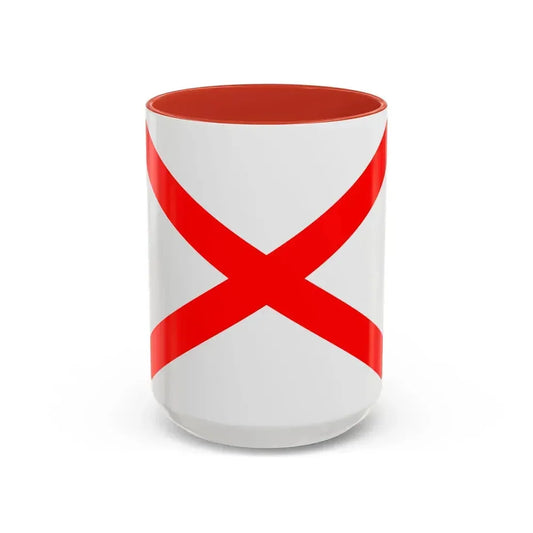 Flag of Luqa Malta - Accent Coffee Mug 15oz Red - Go Mug Yourself