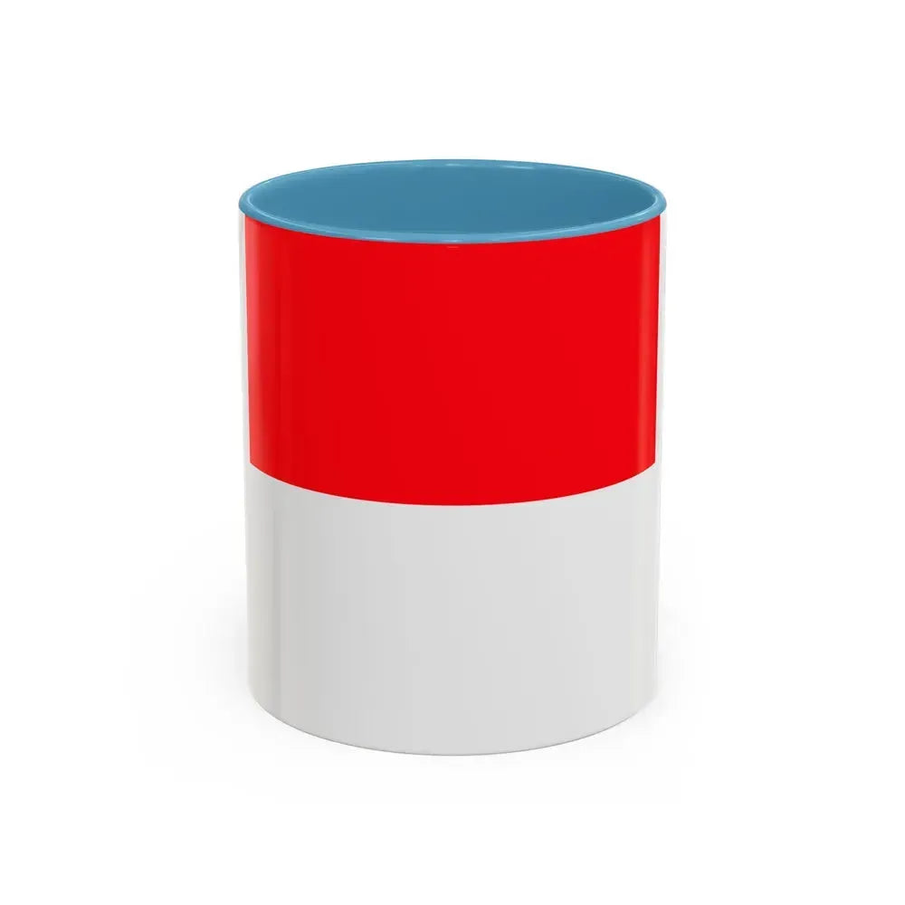 Flag of Lutry Switzerland - Accent Coffee Mug 11oz Light Blue - Go Mug Yourself