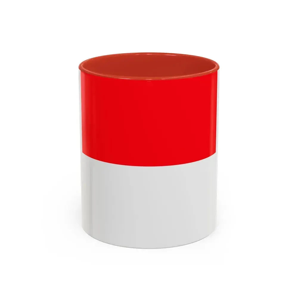 Flag of Lutry Switzerland - Accent Coffee Mug 11oz Red - Go Mug Yourself