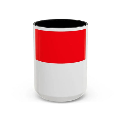Flag of Lutry Switzerland - Accent Coffee Mug 15oz Black - Go Mug Yourself