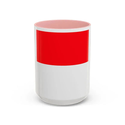 Flag of Lutry Switzerland - Accent Coffee Mug 15oz Pink - Go Mug Yourself