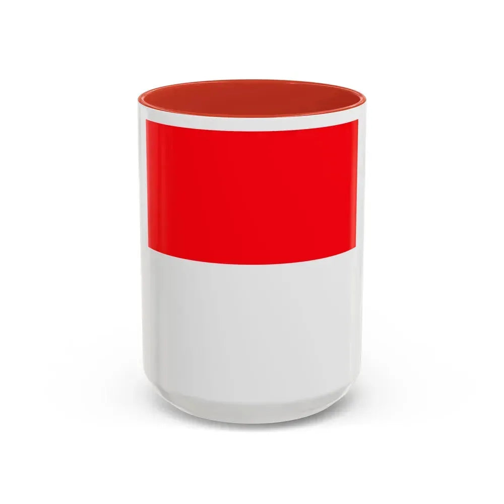 Flag of Lutry Switzerland - Accent Coffee Mug 15oz Red - Go Mug Yourself