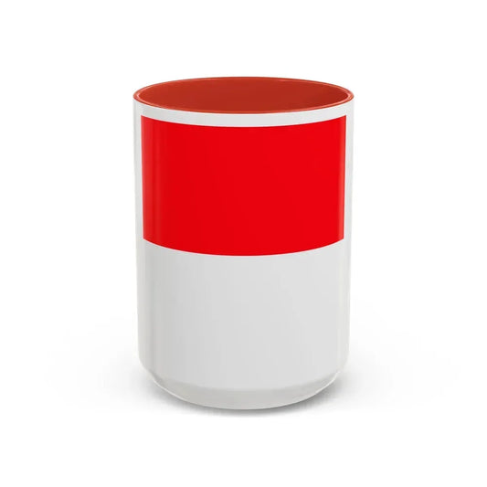 Flag of Lutry Switzerland - Accent Coffee Mug 15oz Red - Go Mug Yourself