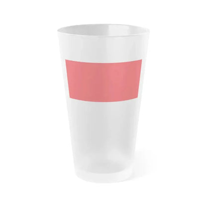 Flag of Lutry Switzerland - Frosted Pint Glass 16oz 16oz Frosted - Go Mug Yourself