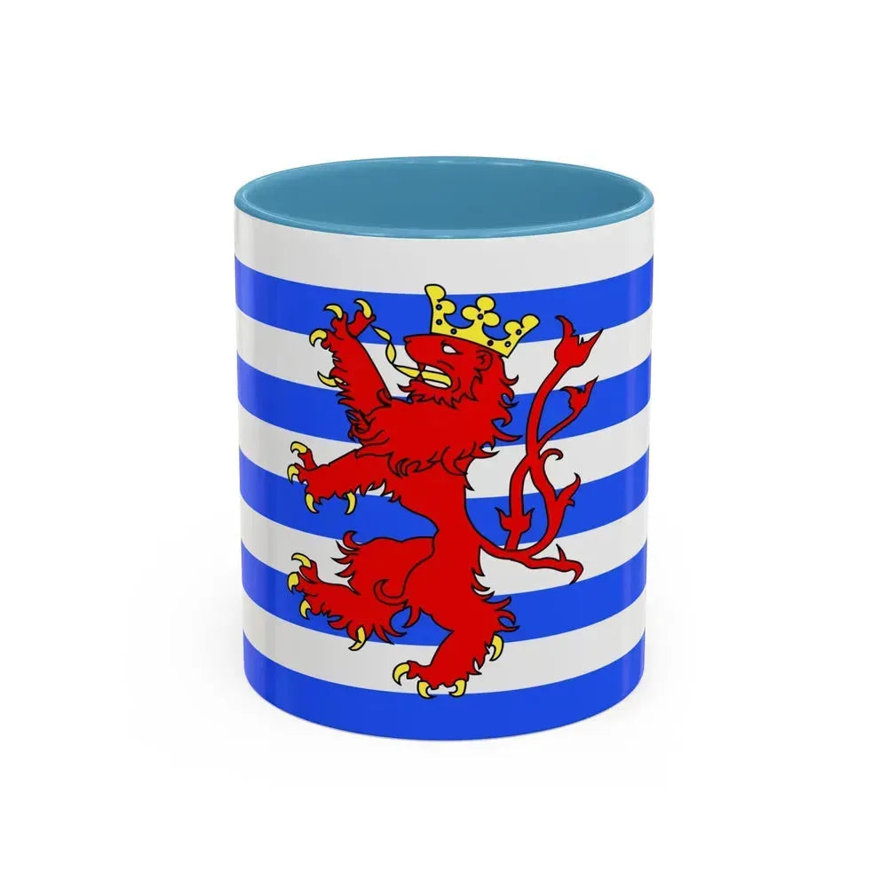 Flag of Luxembourg Belgium - Accent Coffee Mug 11oz Light Blue - Go Mug Yourself