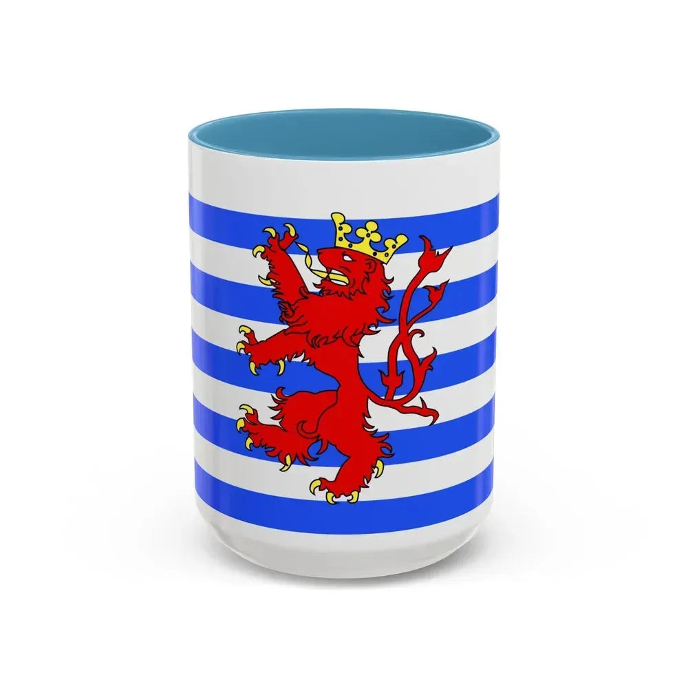 Flag of Luxembourg Belgium - Accent Coffee Mug 15oz Light Blue - Go Mug Yourself