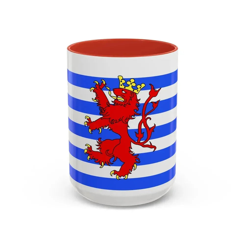 Flag of Luxembourg Belgium - Accent Coffee Mug 15oz Red - Go Mug Yourself