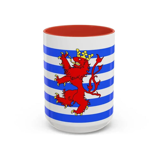 Flag of Luxembourg Belgium - Accent Coffee Mug 15oz Red - Go Mug Yourself