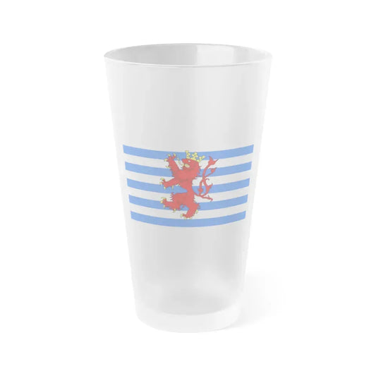 Flag of Luxembourg Belgium - Frosted Pint Glass 16oz 16oz Frosted - Go Mug Yourself