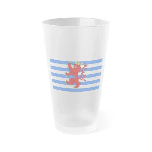 Flag of Luxembourg Belgium - Frosted Pint Glass 16oz 16oz Frosted - Go Mug Yourself