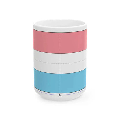 Flag of Luxembourg construction sheet (Luxembourg) White Coffee Mug 15oz - Go Mug Yourself