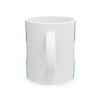 Flag of Luxembourg construction sheet (Luxembourg) White Coffee Mug - Go Mug Yourself