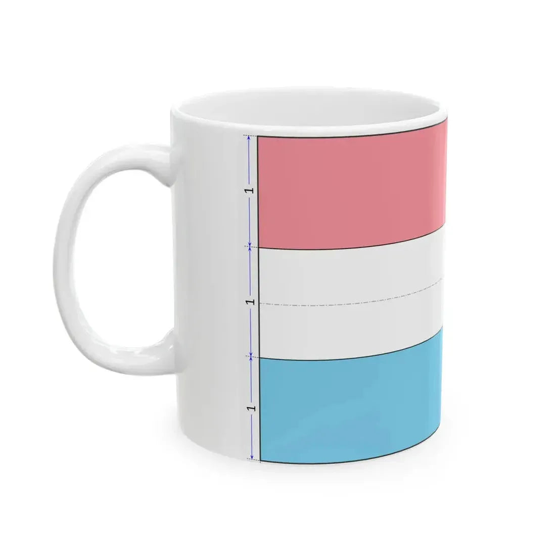 Flag of Luxembourg construction sheet (Luxembourg) White Coffee Mug - Go Mug Yourself