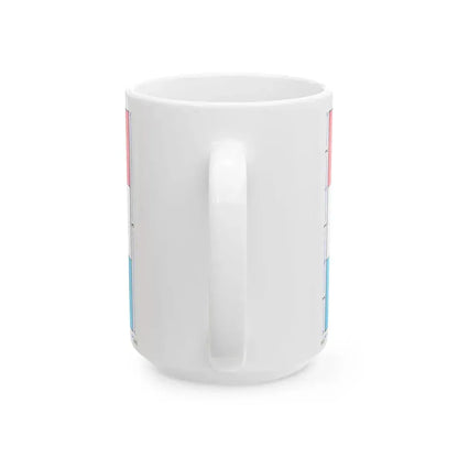 Flag of Luxembourg construction sheet (Luxembourg) White Coffee Mug - Go Mug Yourself