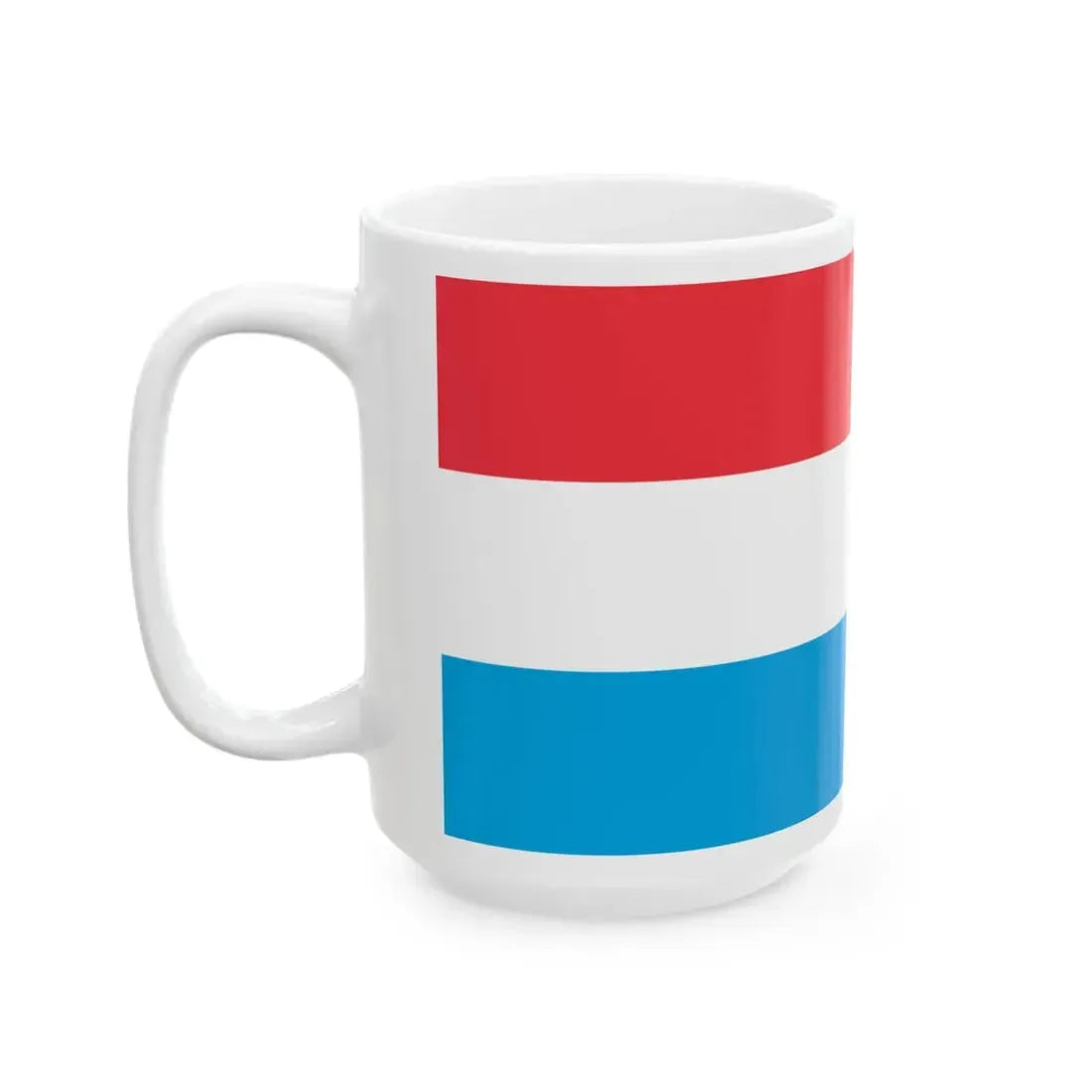 Flag of Luxembourg wide (Luxembourg) White Coffee Mug - Go Mug Yourself