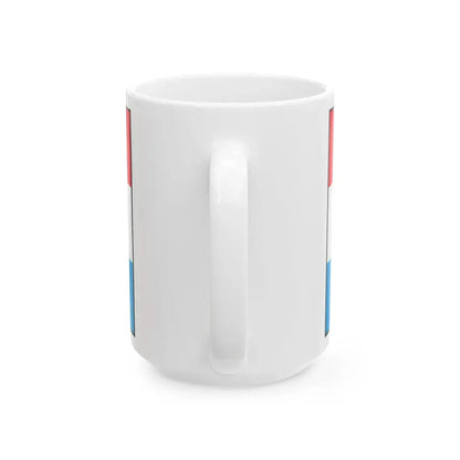 Flag of Luxembourg with border (Luxembourg) White Coffee Mug - Go Mug Yourself