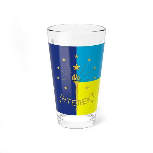 Flag of Lyceum Intellect Kyiv Ukraine (Ukraine) Pint Glass 16oz 16oz - Go Mug Yourself