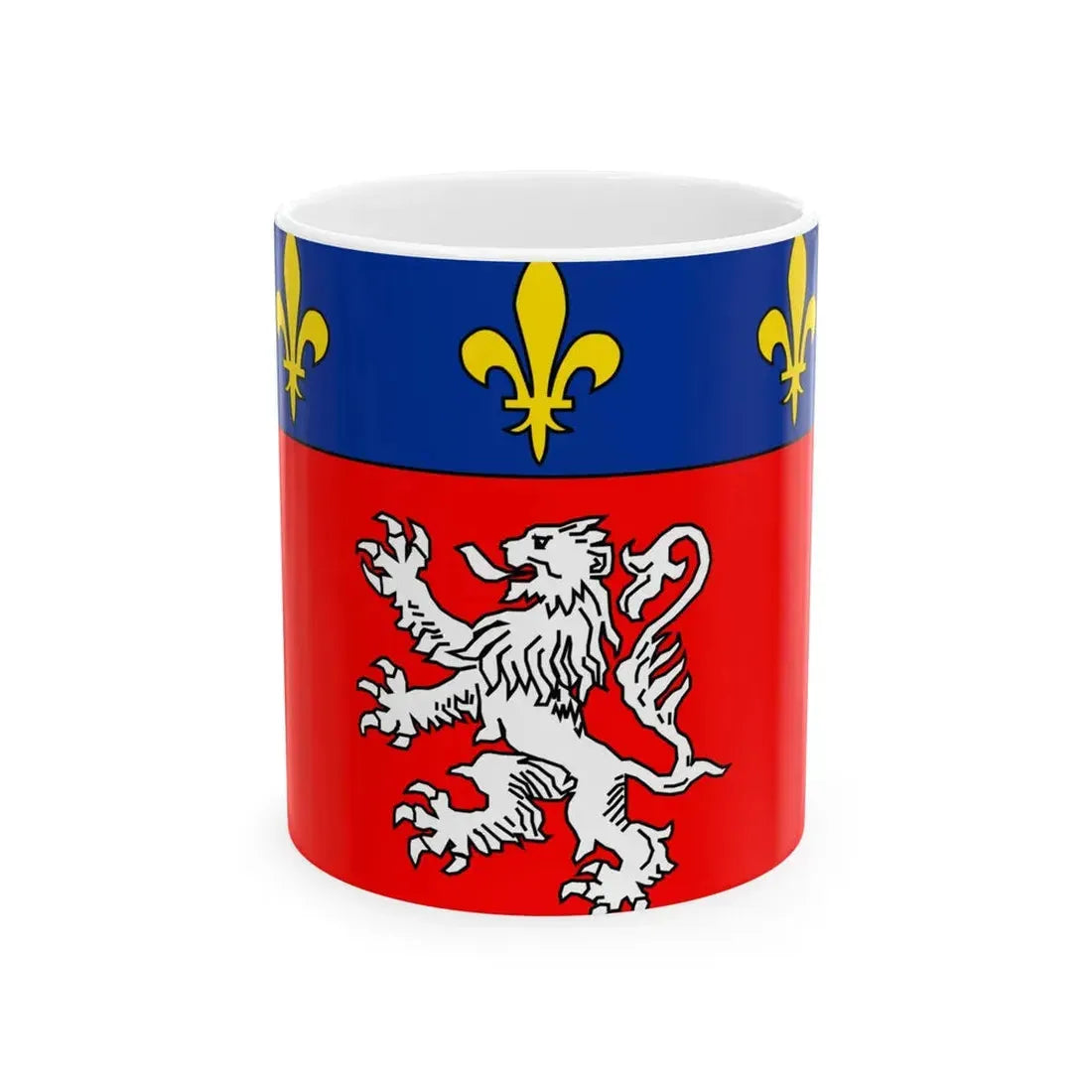 Flag of Lyon France (France) White Coffee Mug 11oz - Go Mug Yourself