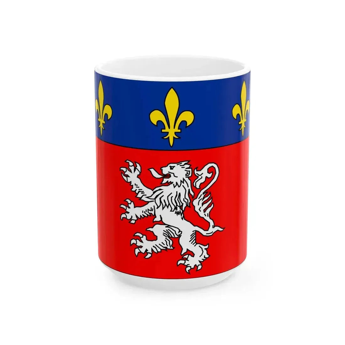 Flag of Lyon France (France) White Coffee Mug 15oz - Go Mug Yourself