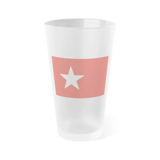 Flag of Maastricht the capital of the province of Limburg Netherlands - Frosted Pint Glass 16oz 16oz Frosted - Go Mug Yourself