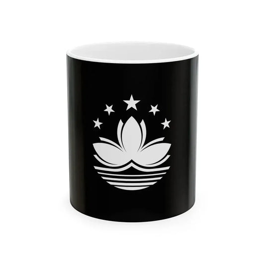 Flag of Macau black and white variant 1 (China) White Coffee Mug 11oz - Go Mug Yourself