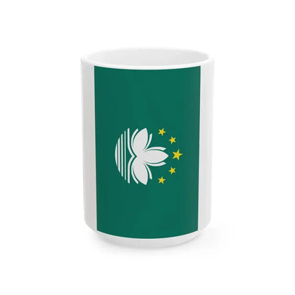 Flag of Macau vertical (China) White Coffee Mug 15oz - Go Mug Yourself