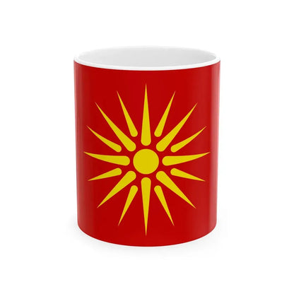 Flag of Macedonia 1992-1995 (North Macedonia) White Coffee Mug 11oz - Go Mug Yourself