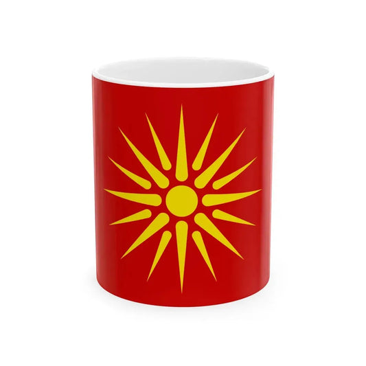 Flag of Macedonia 1992-1995 (North Macedonia) White Coffee Mug 11oz - Go Mug Yourself