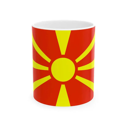 Flag of Macedonia WFB 2000 (North Macedonia) White Coffee Mug 11oz - Go Mug Yourself