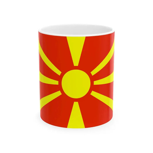 Flag of Macedonia WFB 2000 (North Macedonia) White Coffee Mug 11oz - Go Mug Yourself