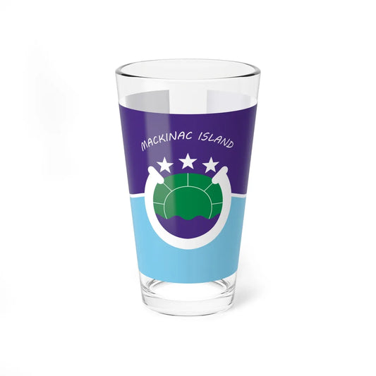 Flag of Mackinac Island Michigan (United States) Pint Glass 16oz 16oz - Go Mug Yourself
