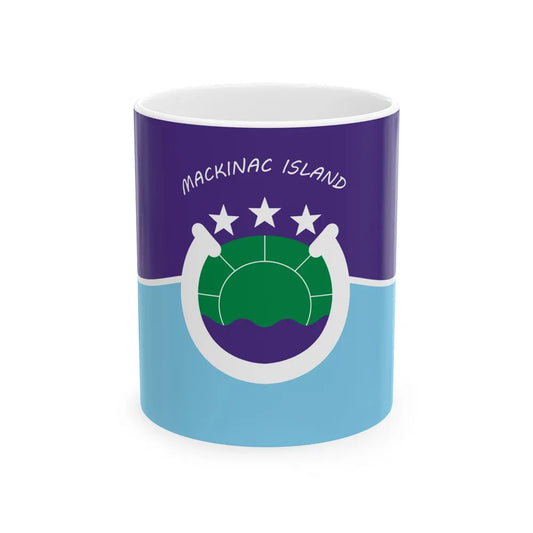 Flag of Mackinac Island Michigan (United States) White Coffee Mug 11oz - Go Mug Yourself