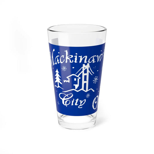 Flag of Mackinaw City Michigan (United States) Pint Glass 16oz 16oz - Go Mug Yourself