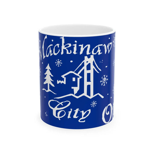 Flag of Mackinaw City Michigan (United States) White Coffee Mug 11oz - Go Mug Yourself