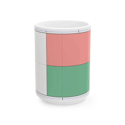 Flag of Madagascar construction sheet (Madagascar) White Coffee Mug 15oz - Go Mug Yourself
