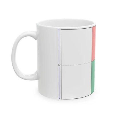 Flag of Madagascar construction sheet (Madagascar) White Coffee Mug - Go Mug Yourself