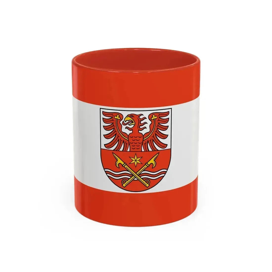 Flag of Maerkisch Oderland Germany - Accent Coffee Mug 11oz Red - Go Mug Yourself
